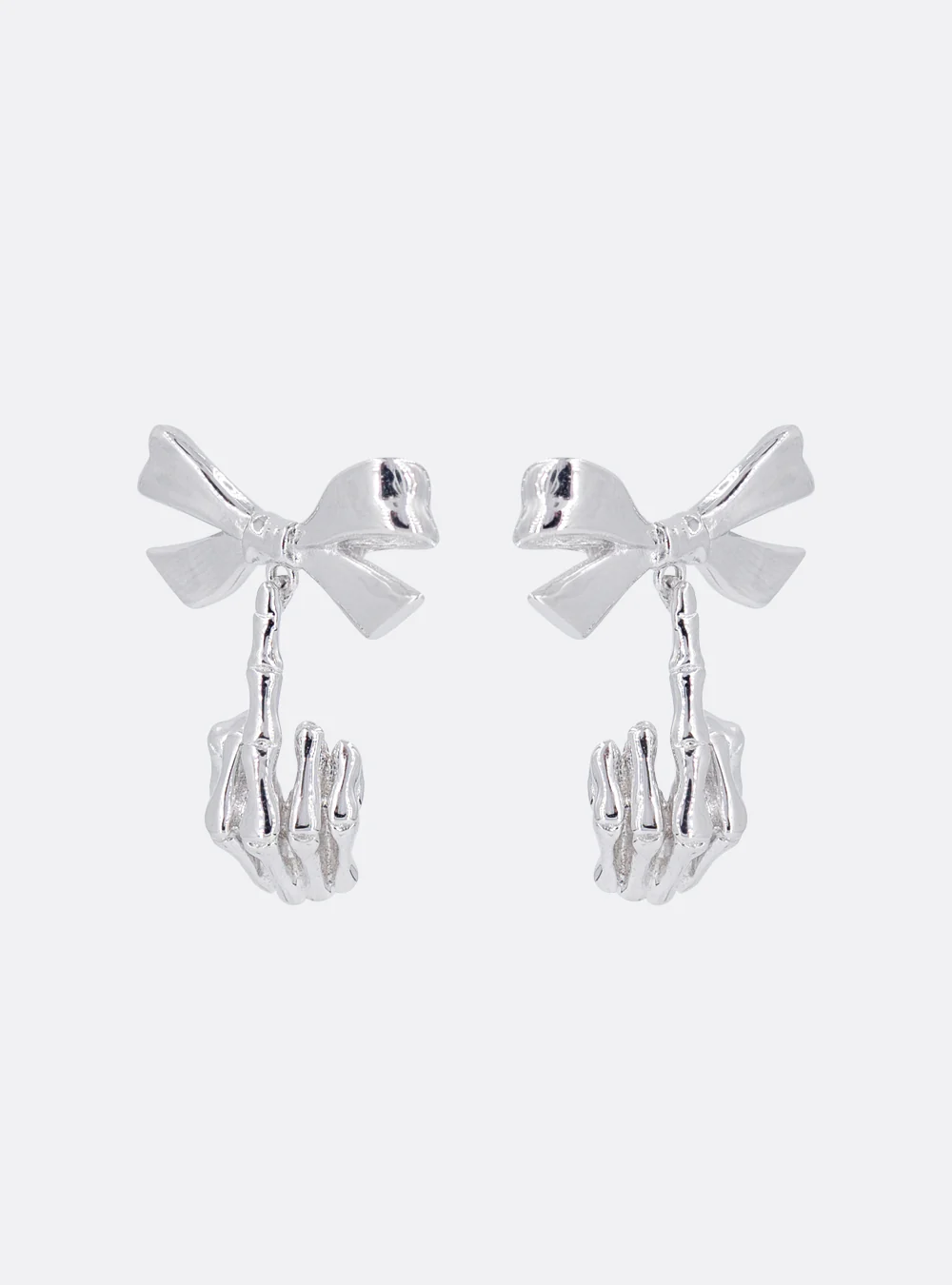 Ribbon w/ skeleton finger earrings