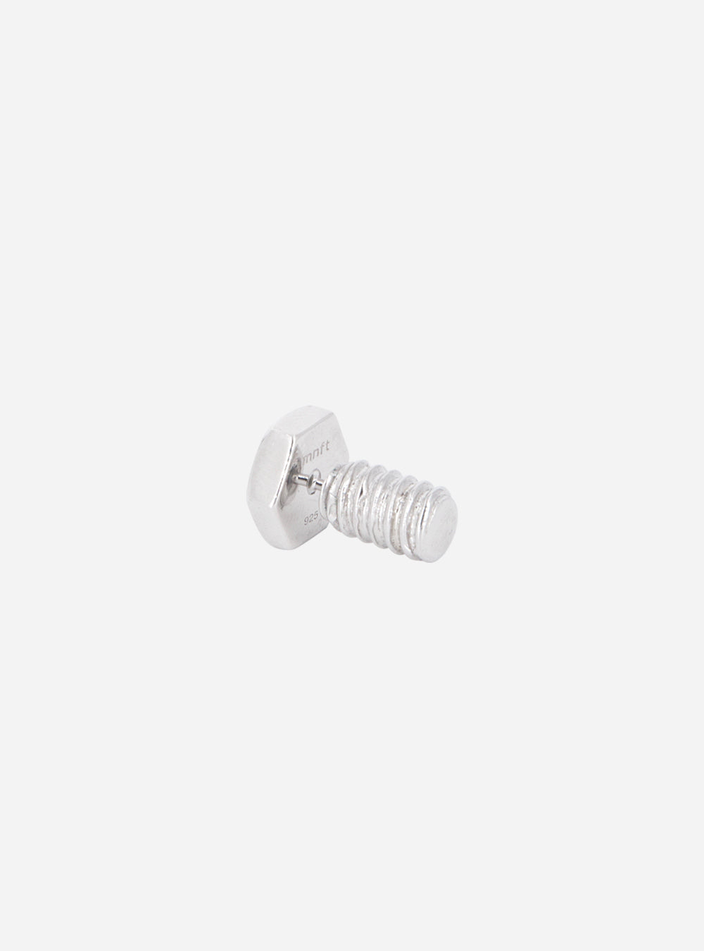 a MIDNIGHTFACTORY Hex-bolt lab-grown diamond earring on a white background.