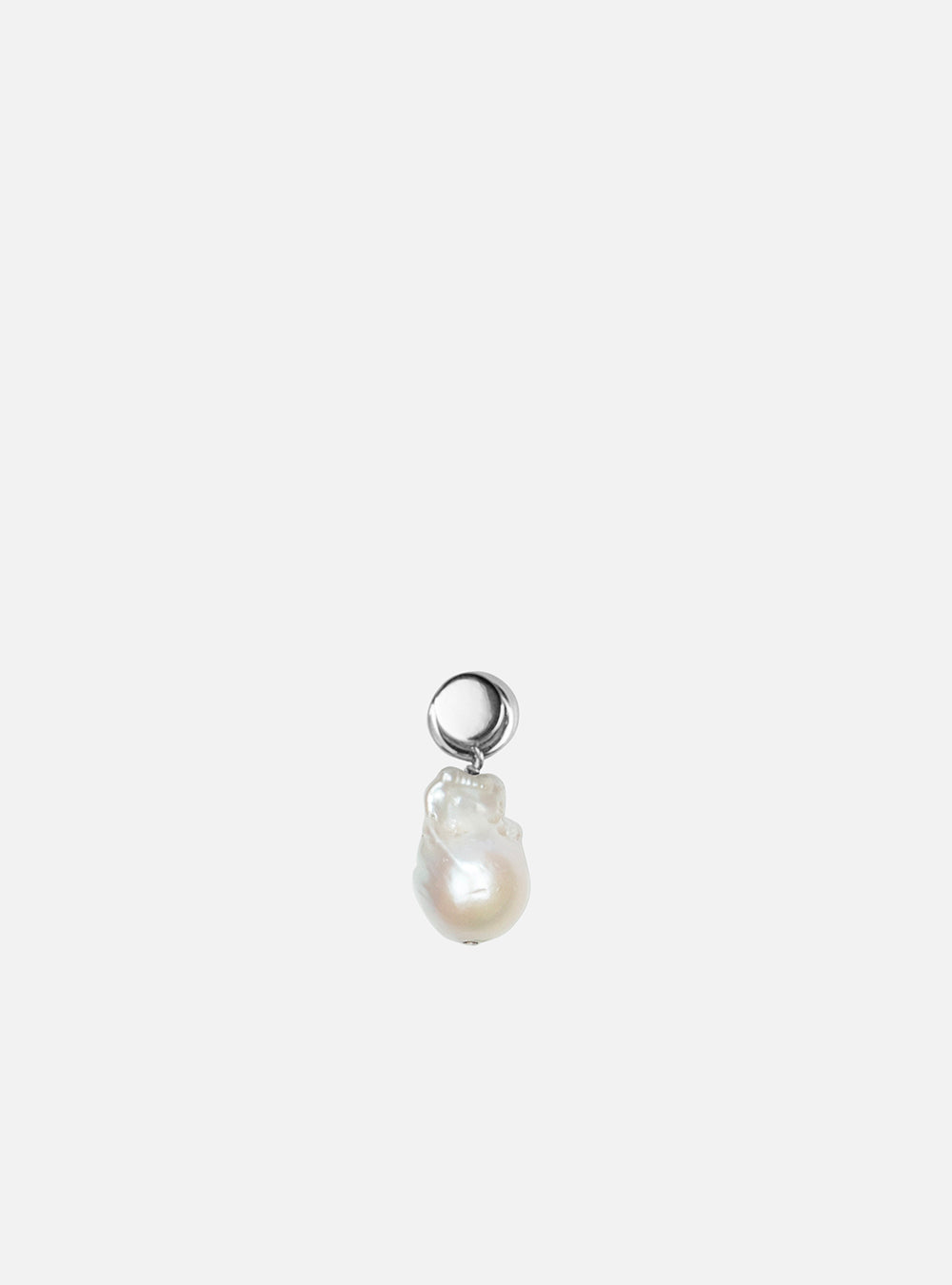 a MIDNIGHTFACTORY Baroque-pearl with push-pin earring on a white background.