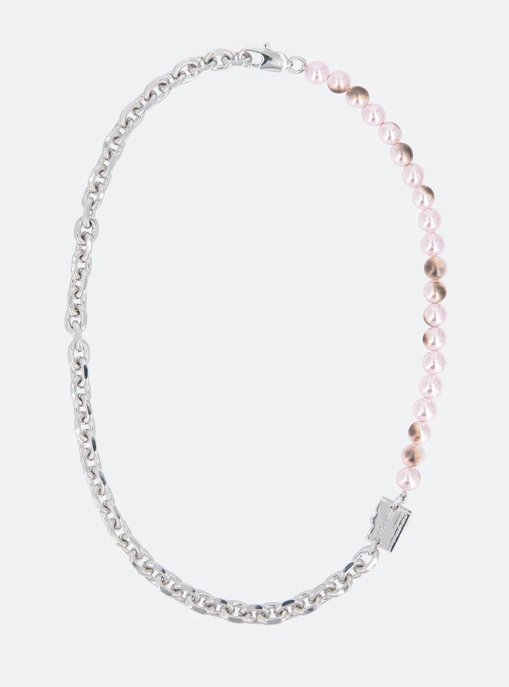 Micro-SD pink burnt pearls necklace