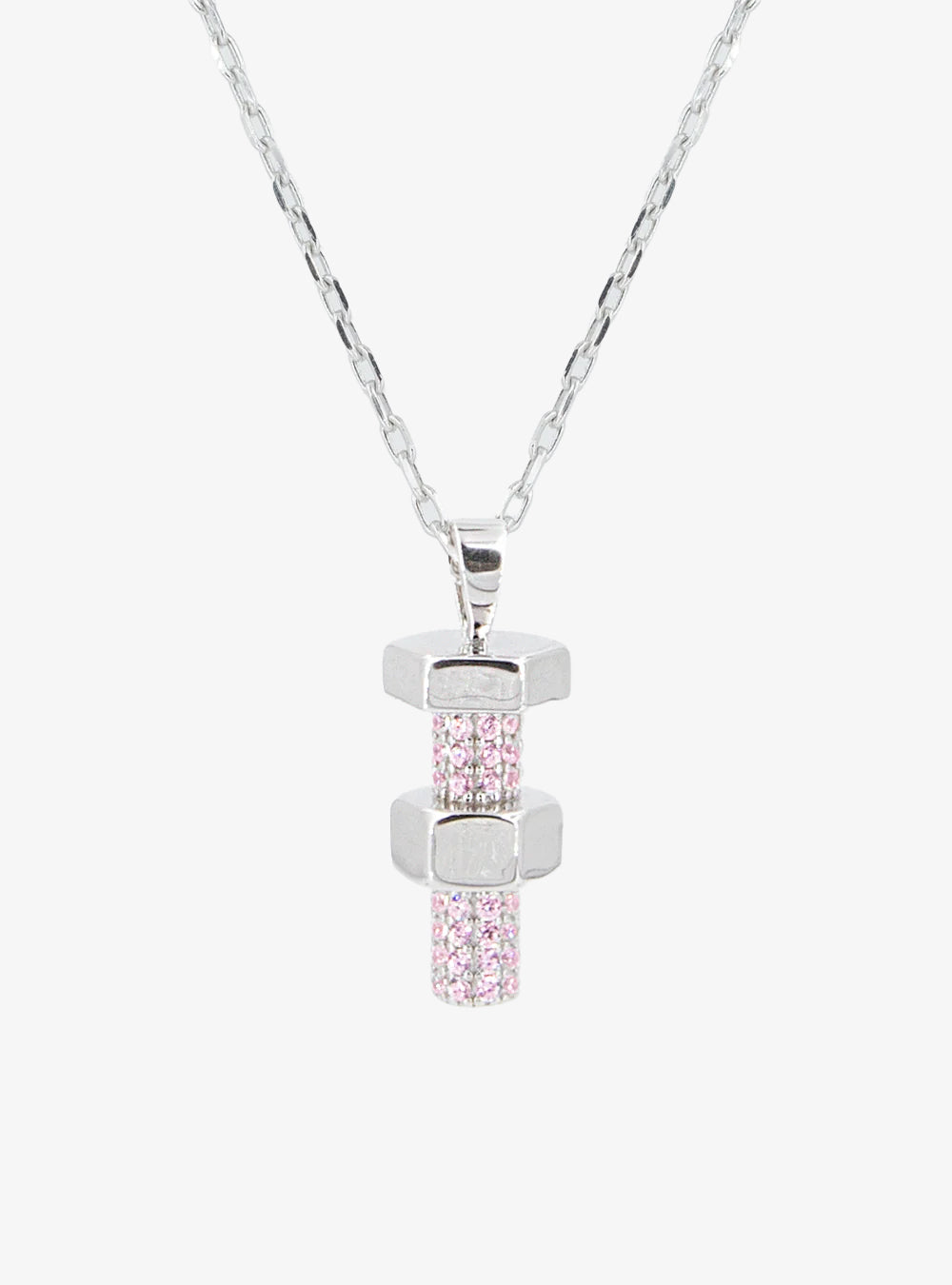 Hexbolt w/ cubic zirconia pendant necklace