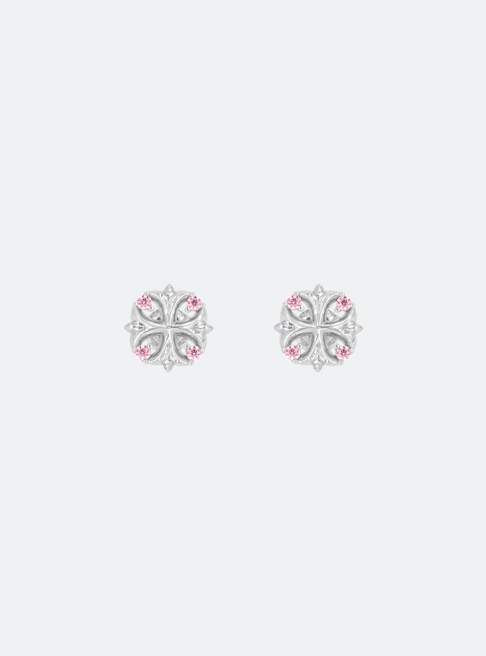 Maltese cross stud earrings (Pink)