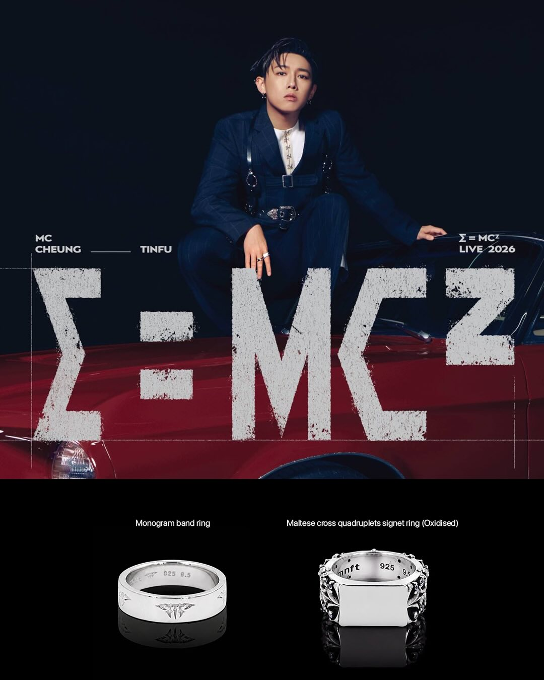 MC Cheung wearing MIDNIGHTFACTORY rings for concert poster