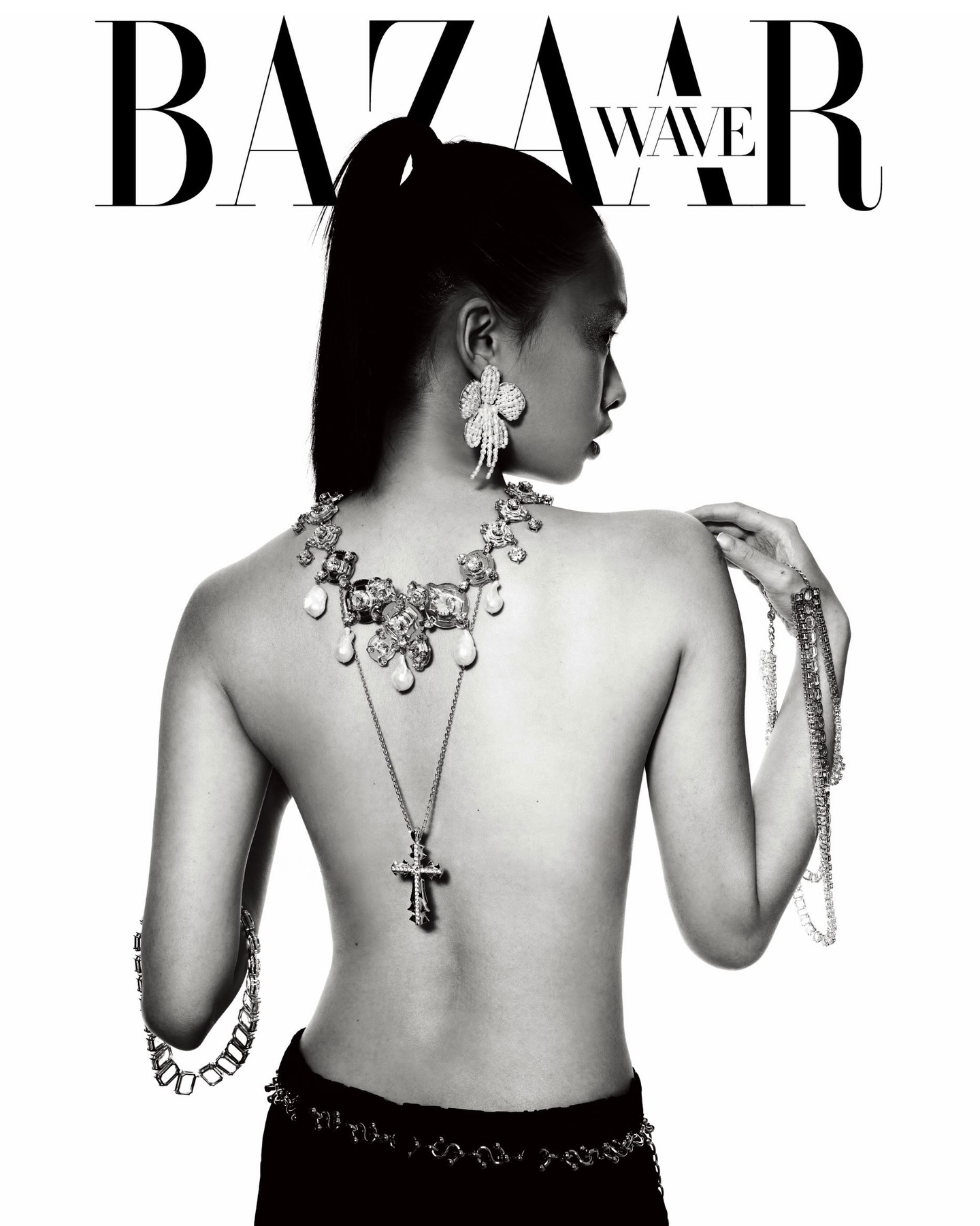 Harpers Bazaar featuring MIDNIGHTFACTORY CRUCIS grand cross pendant necklace