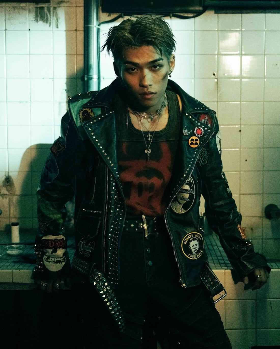 C.Y蔡承祐 wearing MIDNIGHTFACTORY necklaces