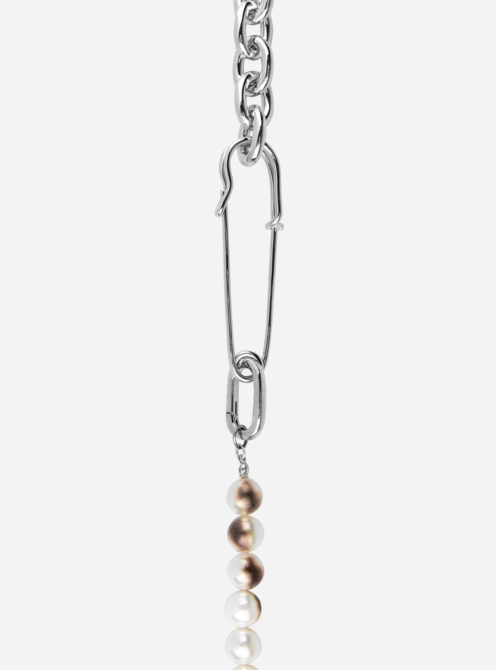 a Burnt pearls with safety-pin multi-ways necklace from MIDNIGHTFACTORY.
