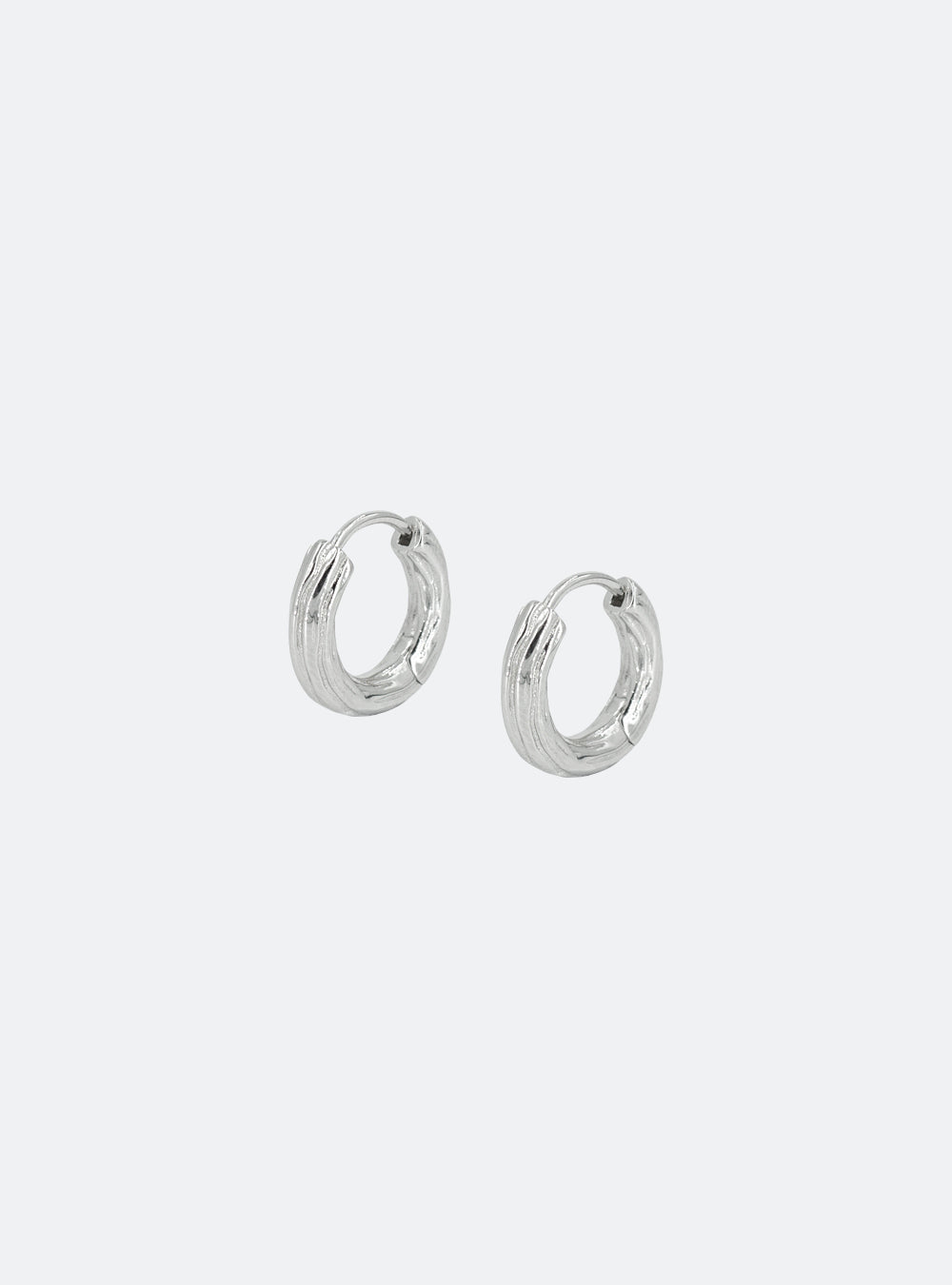 Wooody hoop sterling silver earrings