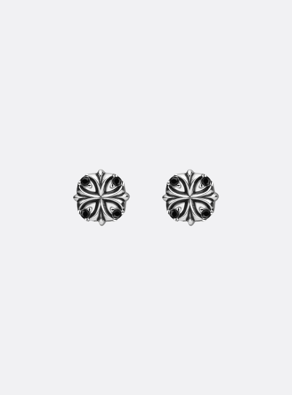 Maltese cross stud earrings (Oxidised)