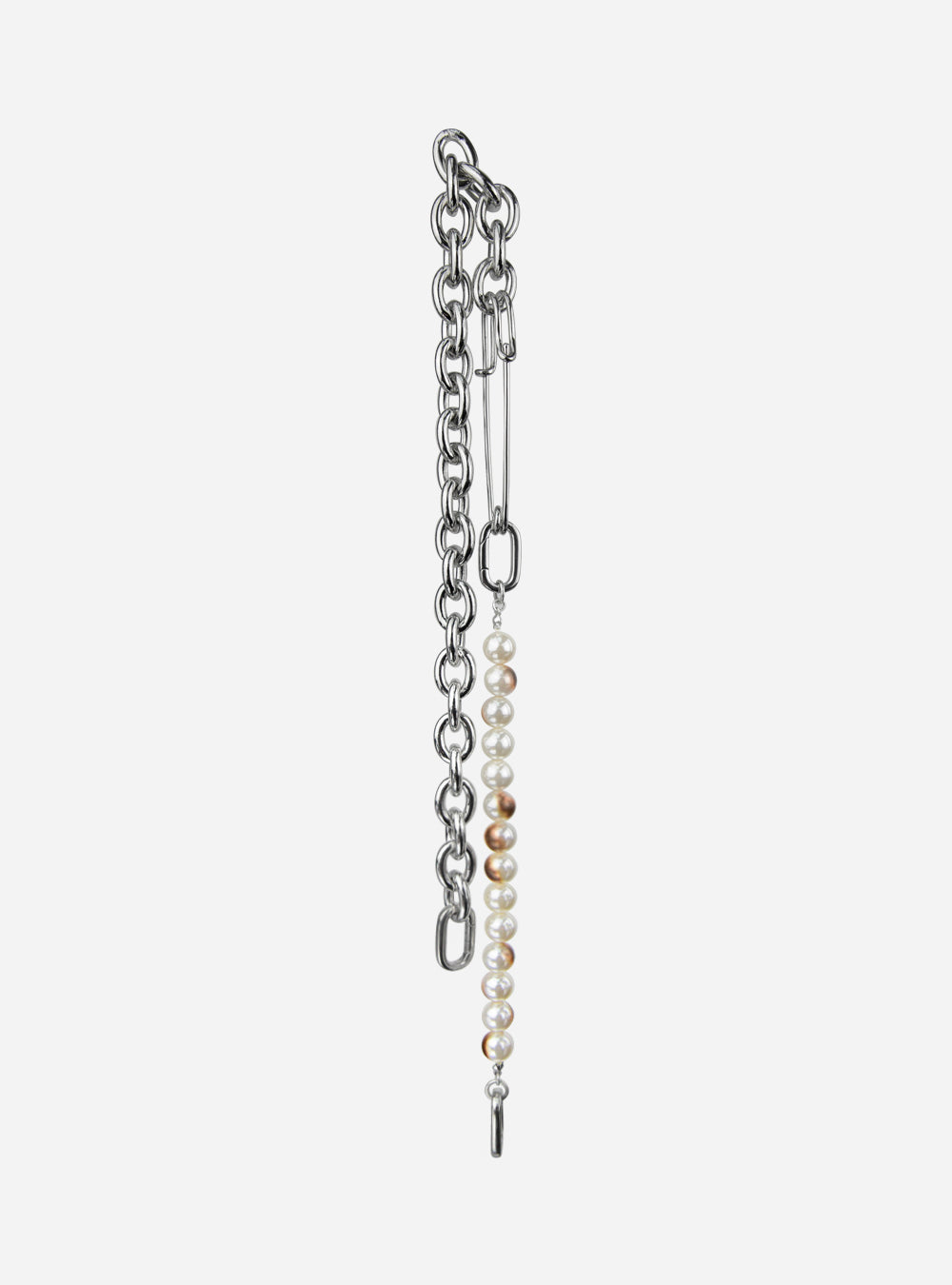 a Burnt pearls with safety-pin multi-ways necklace by MIDNIGHTFACTORY.