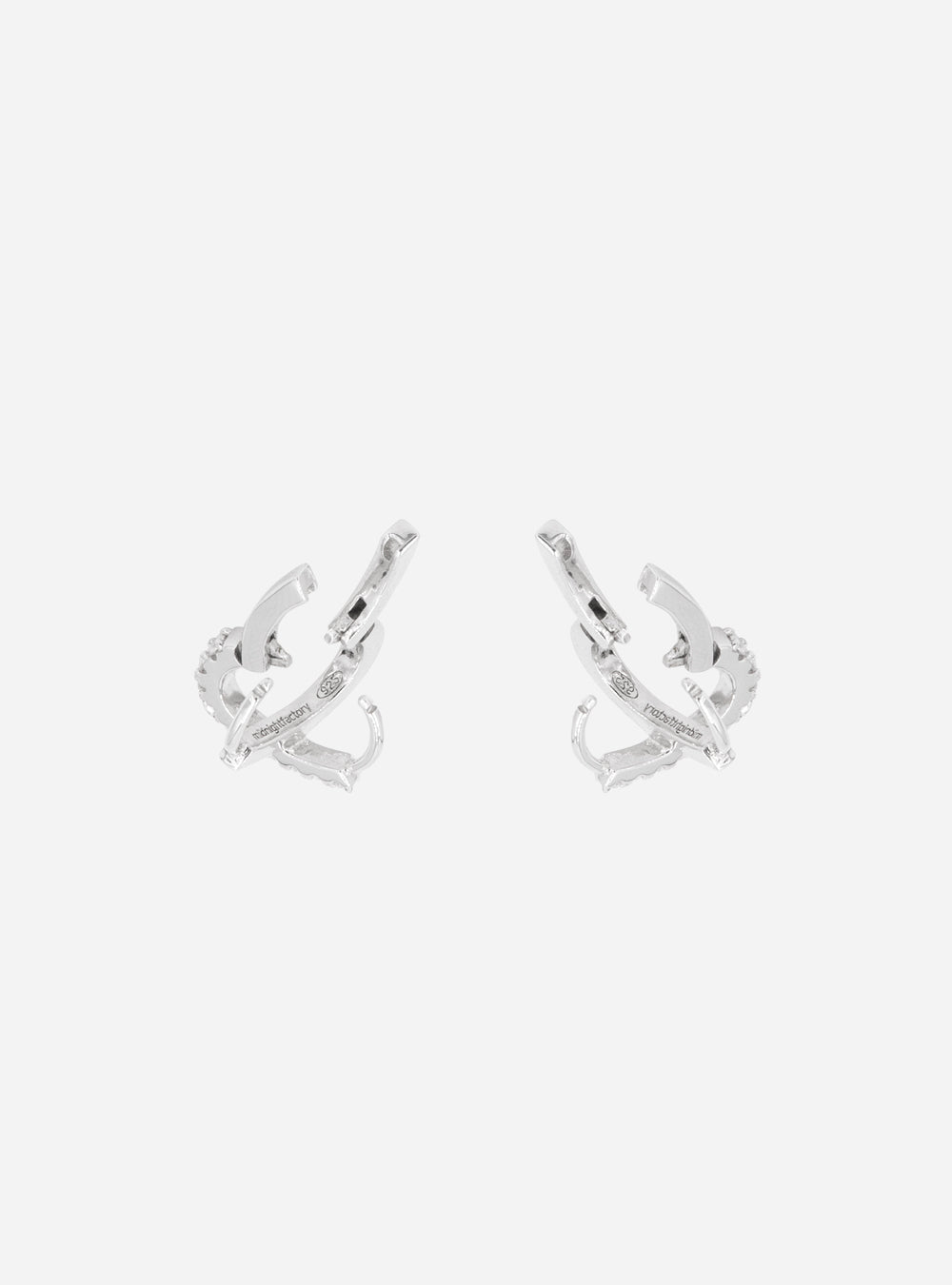 Dual-hoops tangled two-way earrings