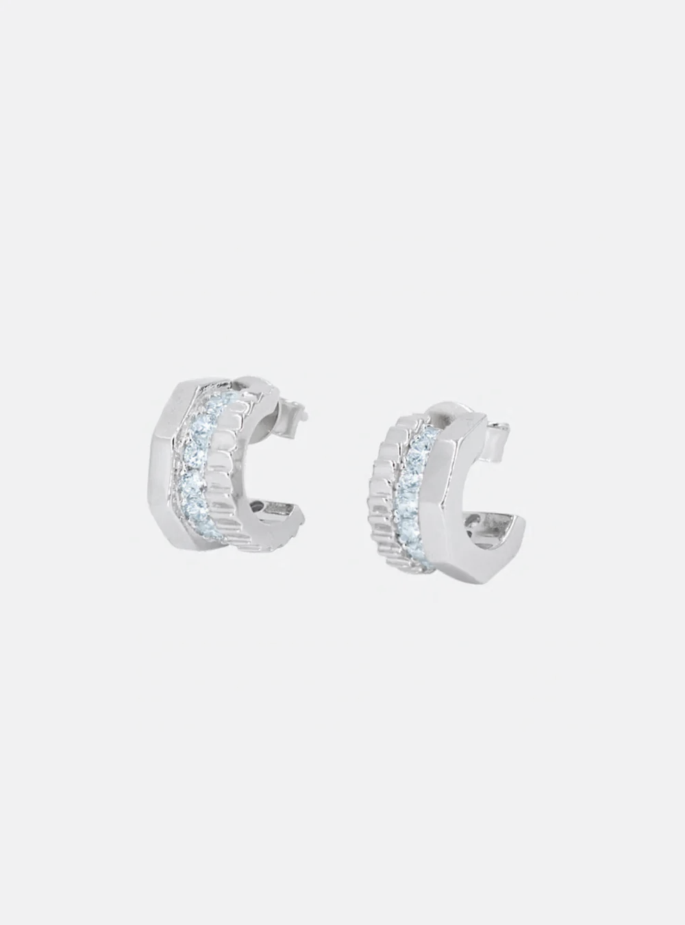 Hexnut and gear earrings (Sky-blue)