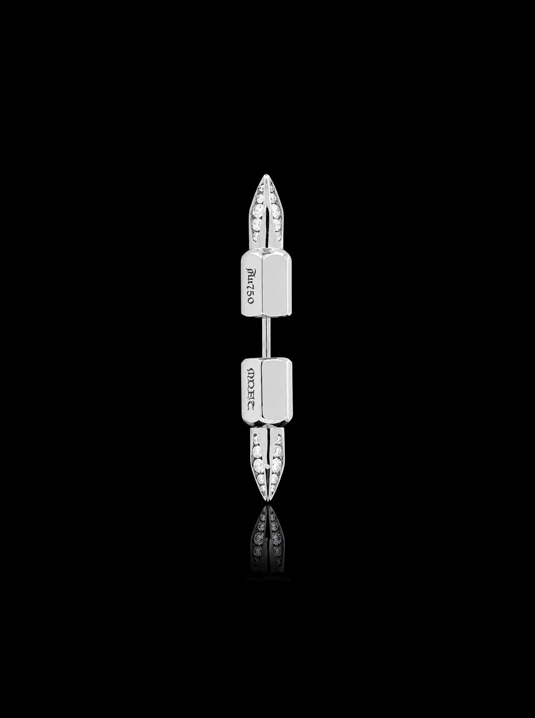 Dual driverbits 18K gold single earring, Diamonds【Made-to-order】