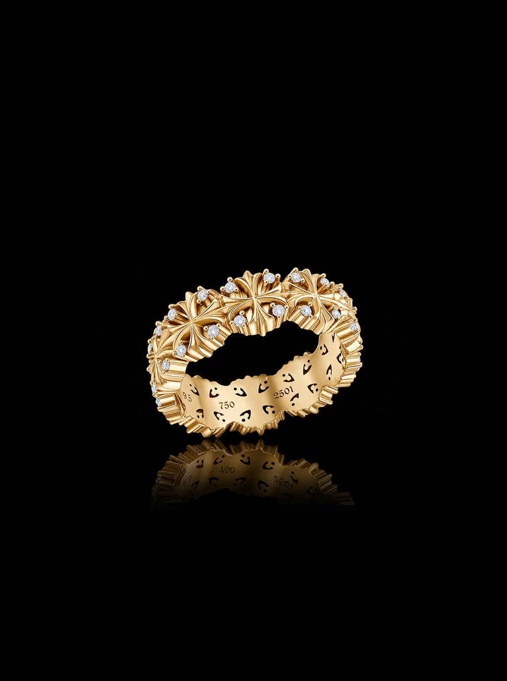 Maltese-cross quadruplets 18K gold ring, Diamonds [Made-to-order]