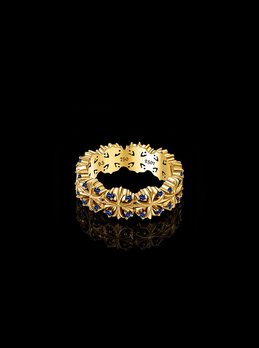 Maltese-cross quadruplets 18K gold ring, Sapphire [Made-to-order]