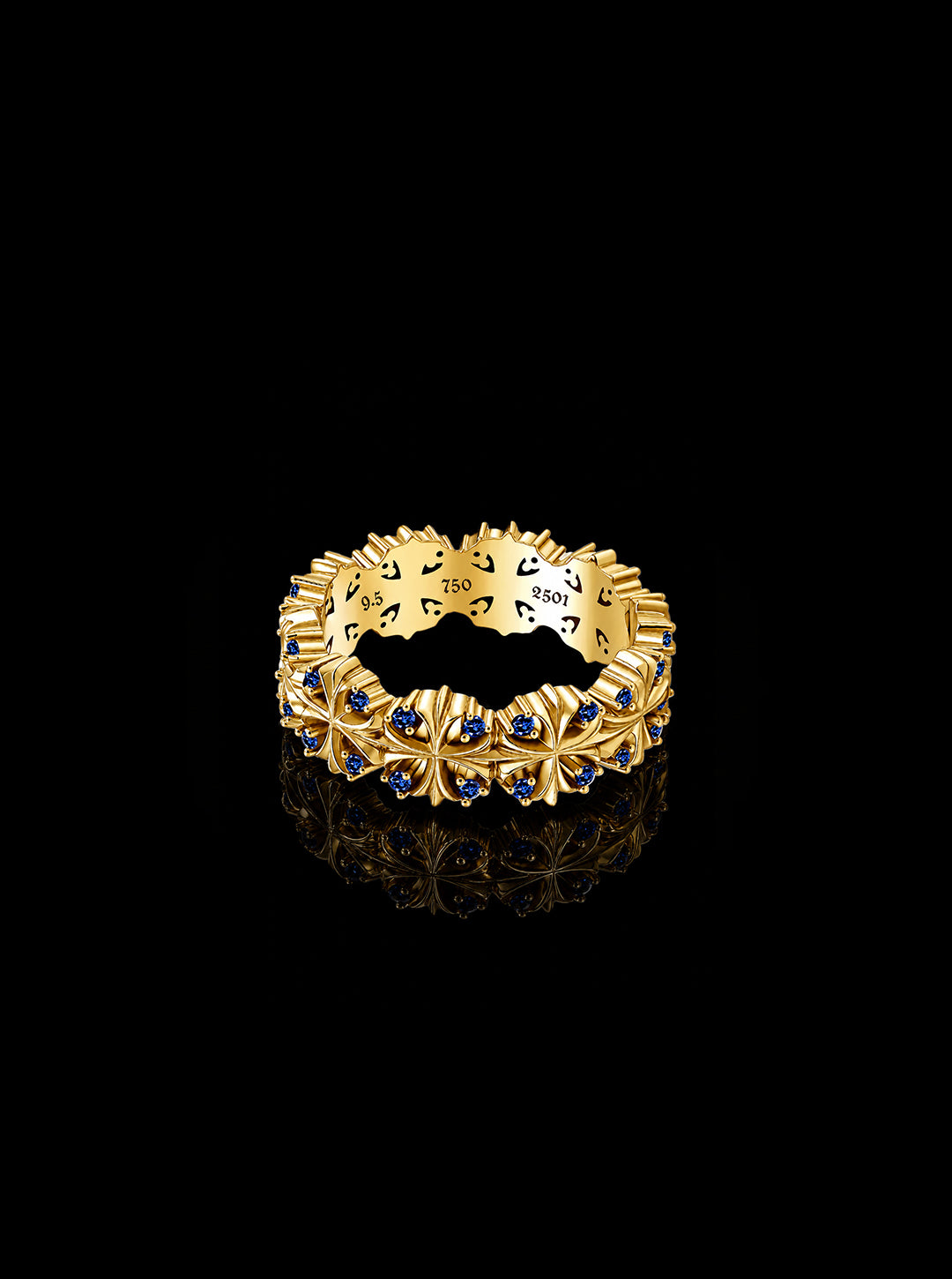 Maltese-cross quadruplets 18K gold ring, Sapphire [Made-to-order]