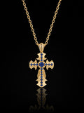 Crucis core 18K gold pendant necklace, Sapphire [Made-to-order]