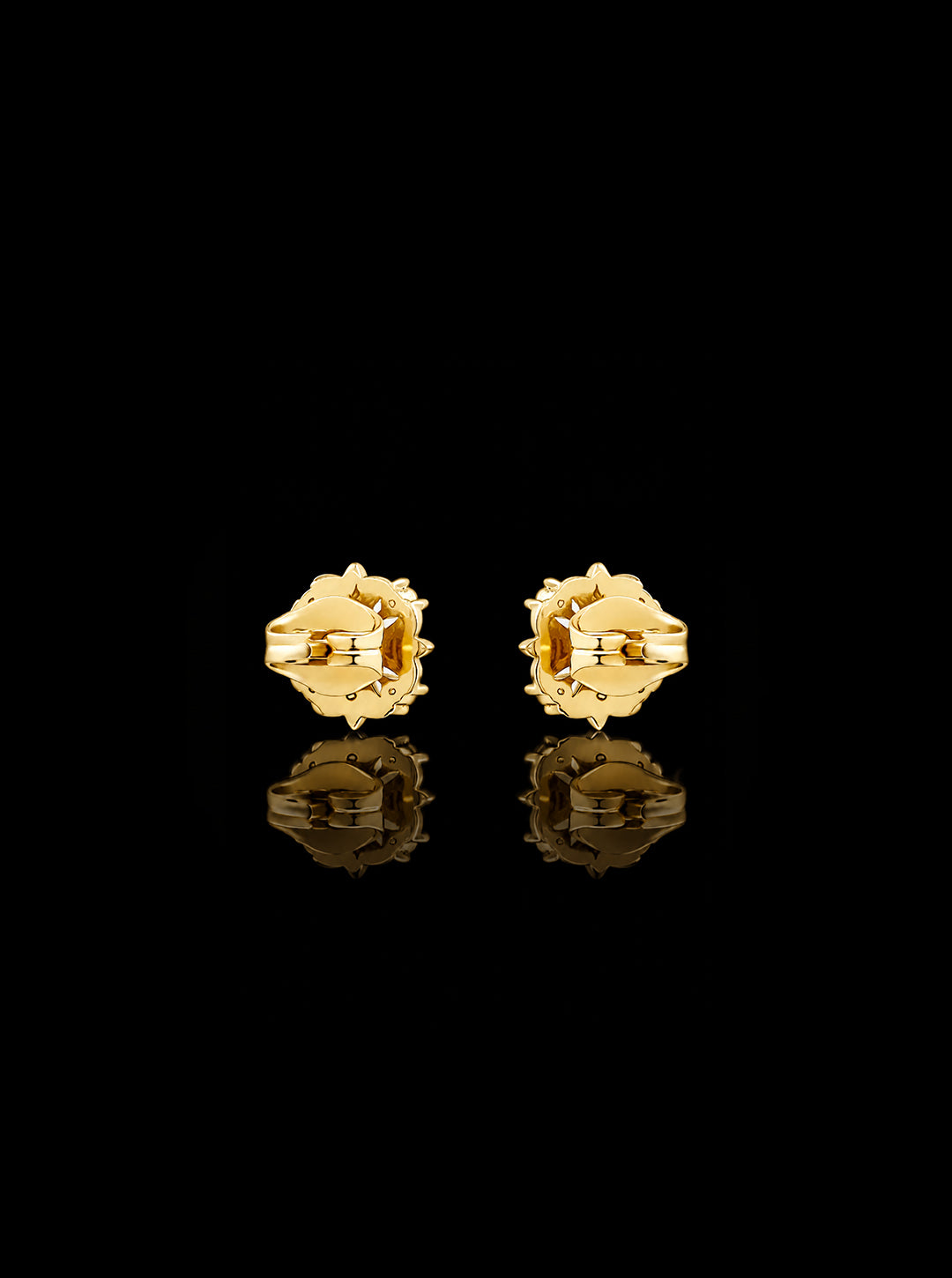 Clover-cross quadruplets 18K gold earrings, Sapphire [Made-to-order]