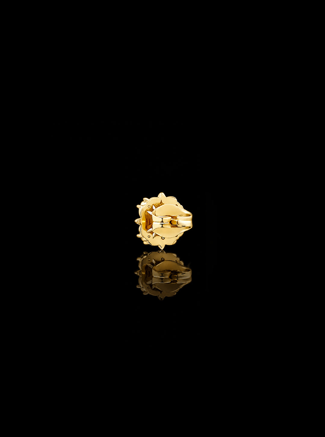 Clover-cross quadruplets 18K gold single earring, Diamonds [Made-to-order]