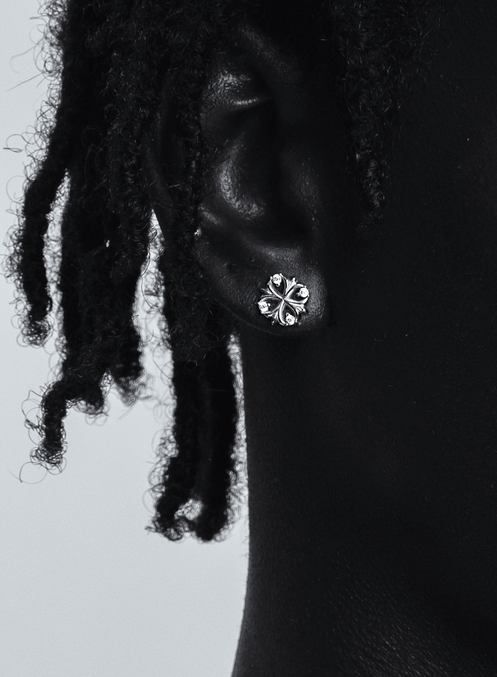 Maltese cross stud single earring