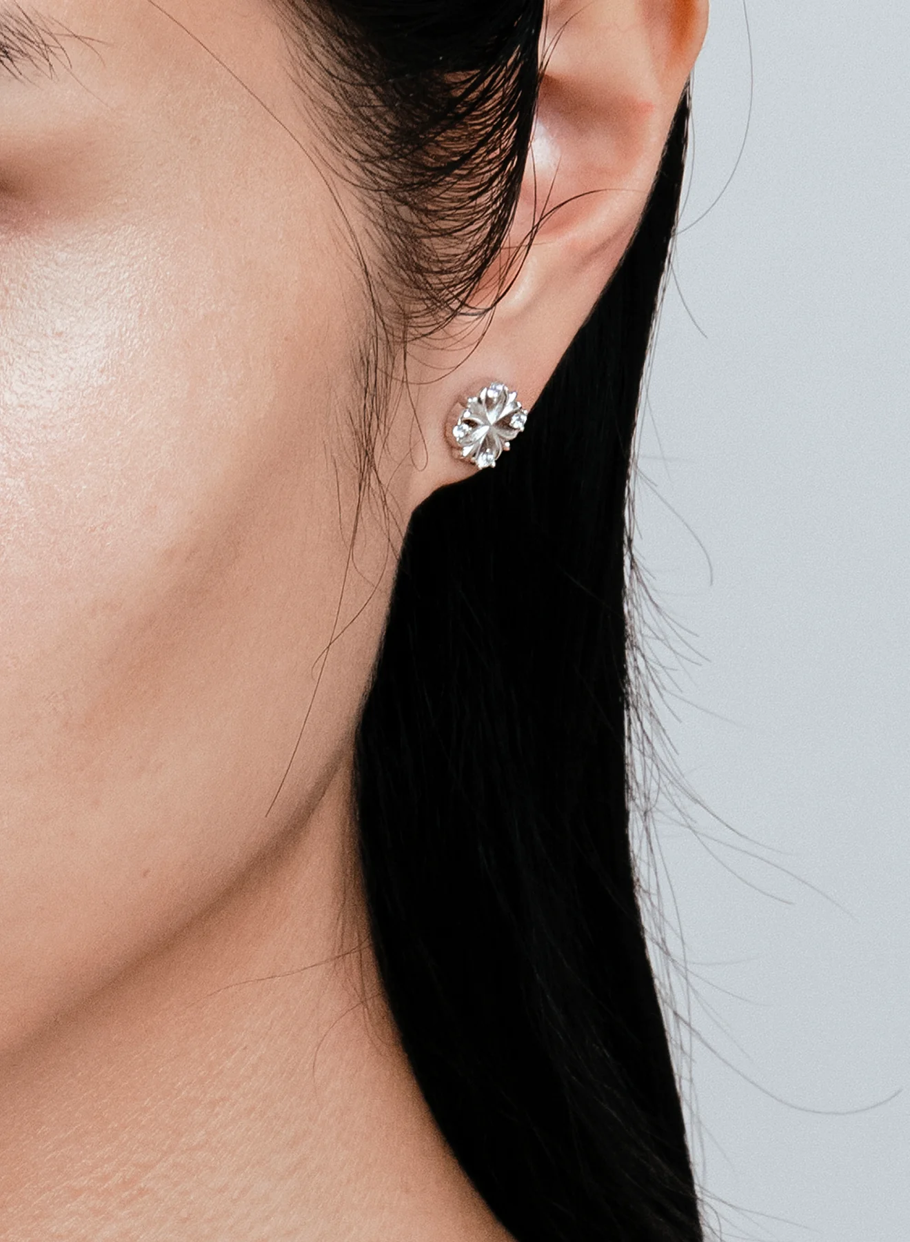 Maltese cross stud earrings
