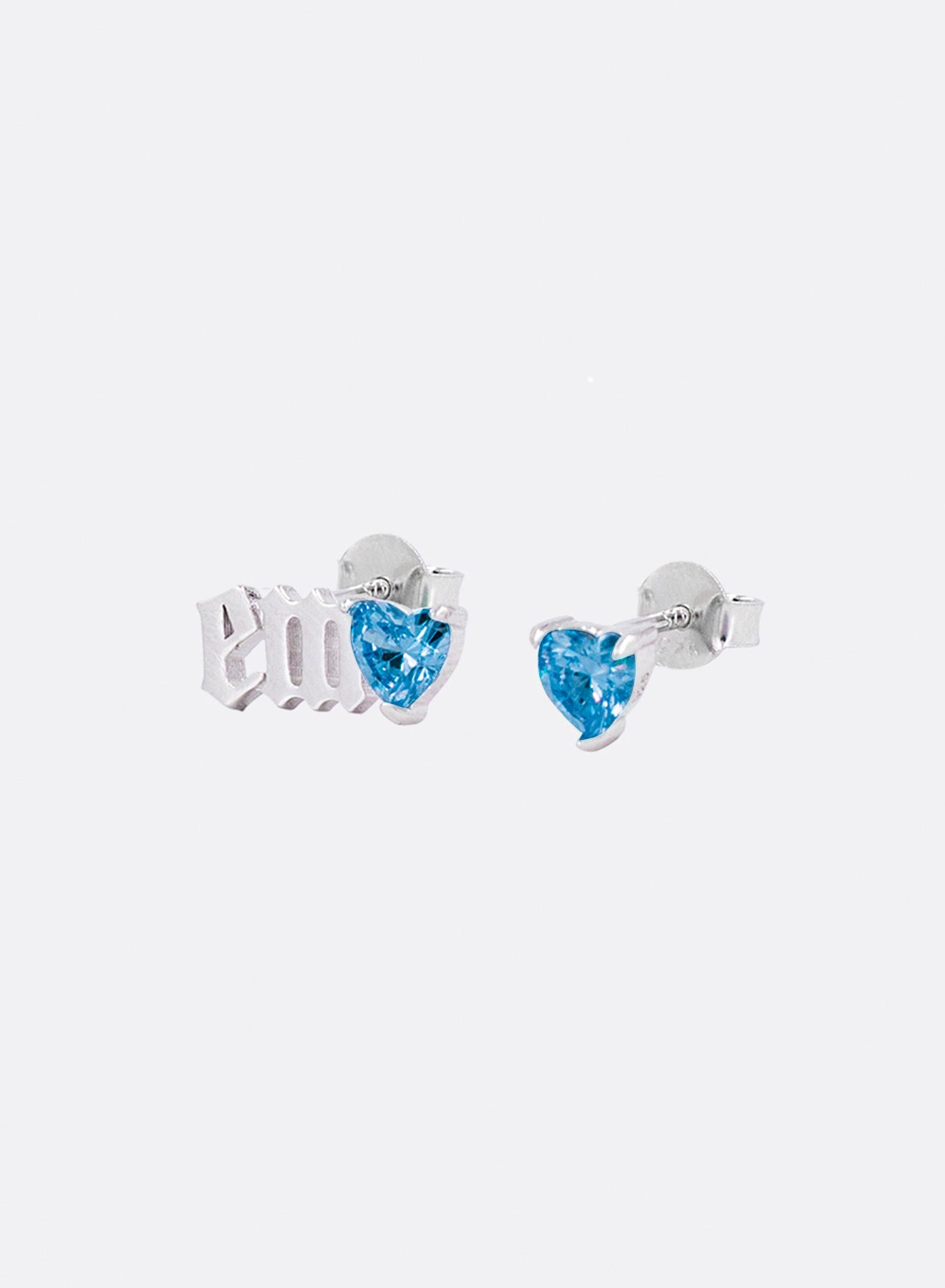 "EMO" heart earrings (London-blue)