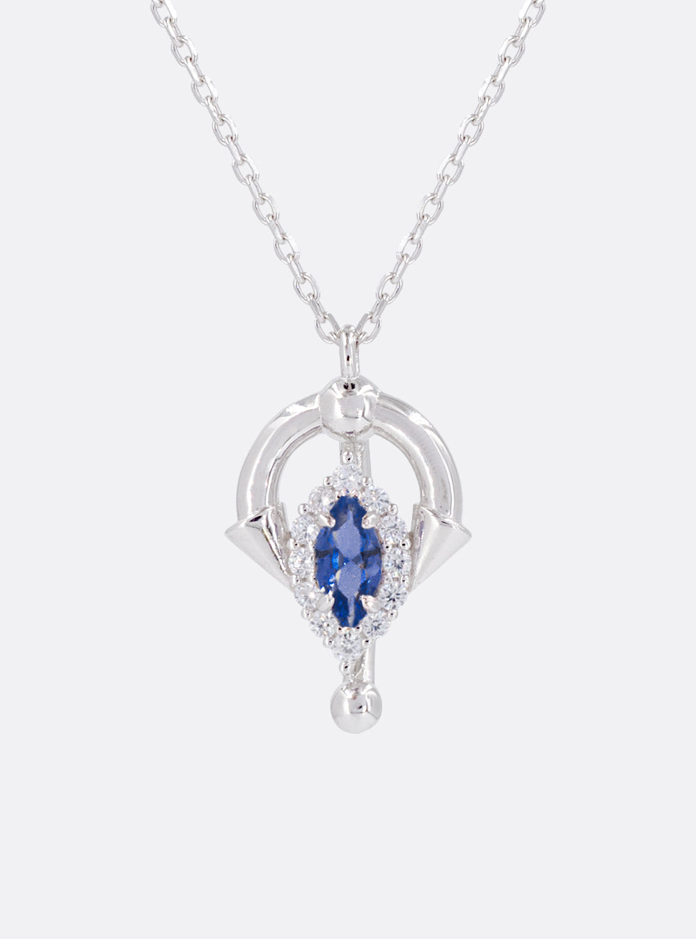 Cocktail barbell pendant necklace (Midnight blue)