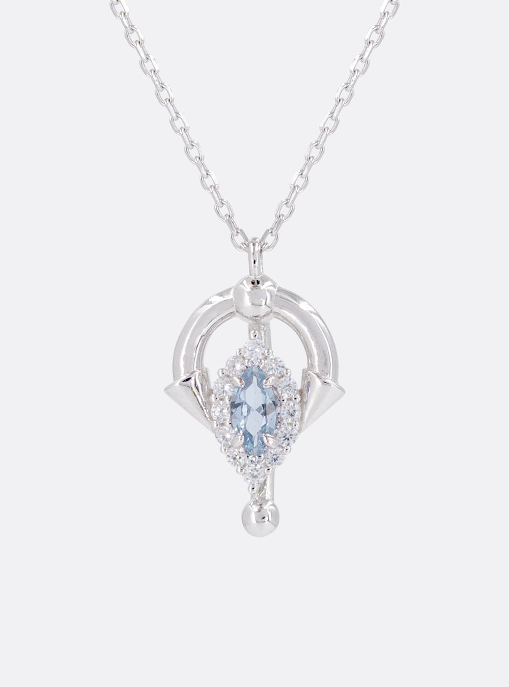 Cocktail barbell pendant necklace (Sky-blue) <br> [Pre-order]
