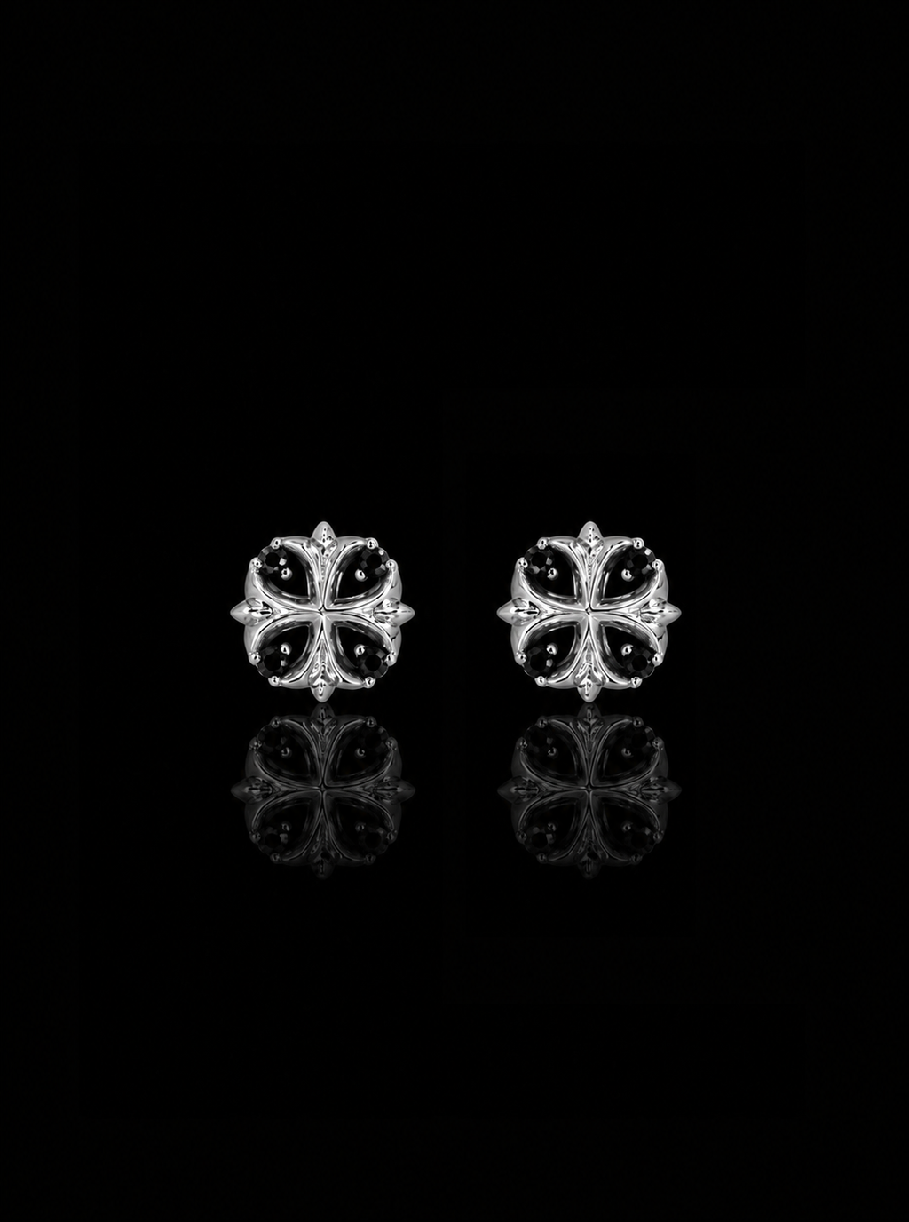 Clover cross stud earrings
