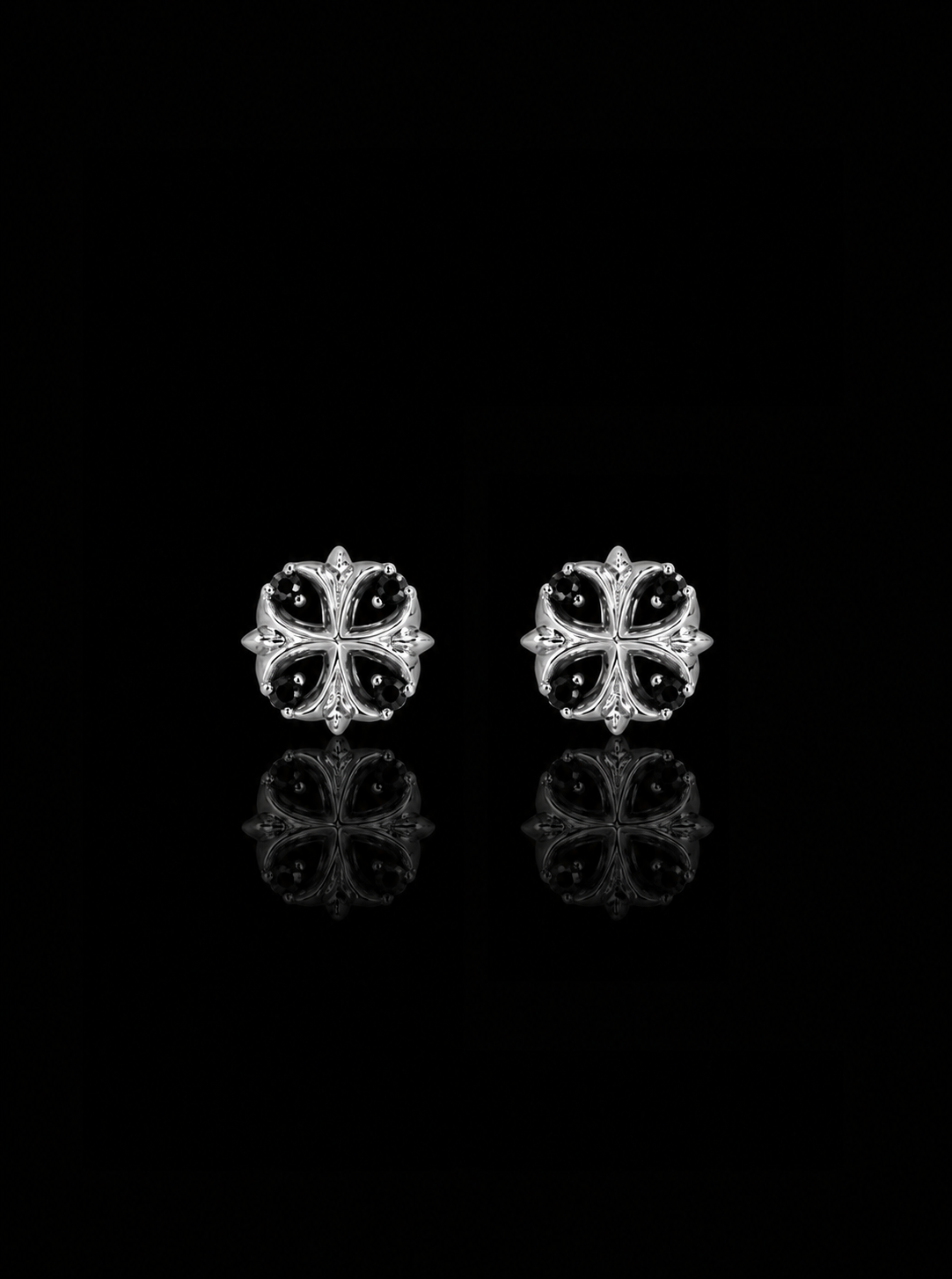 Maltese cross stud earrings