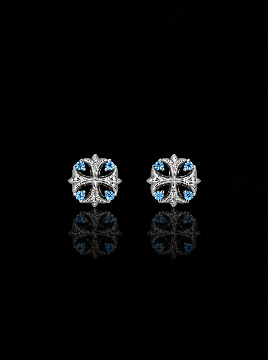 Maltese cross stud earrings