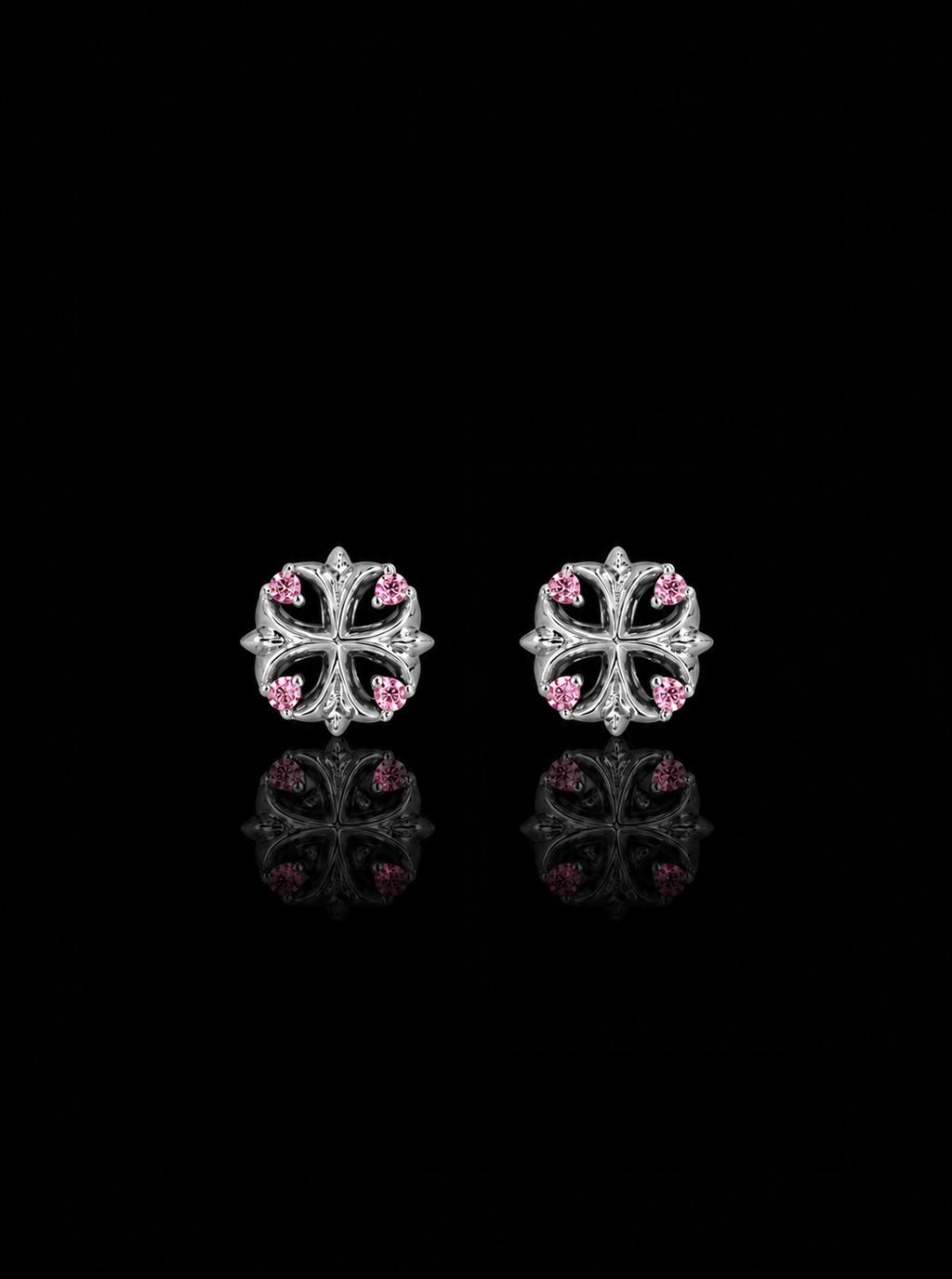 Clover cross stud earrings