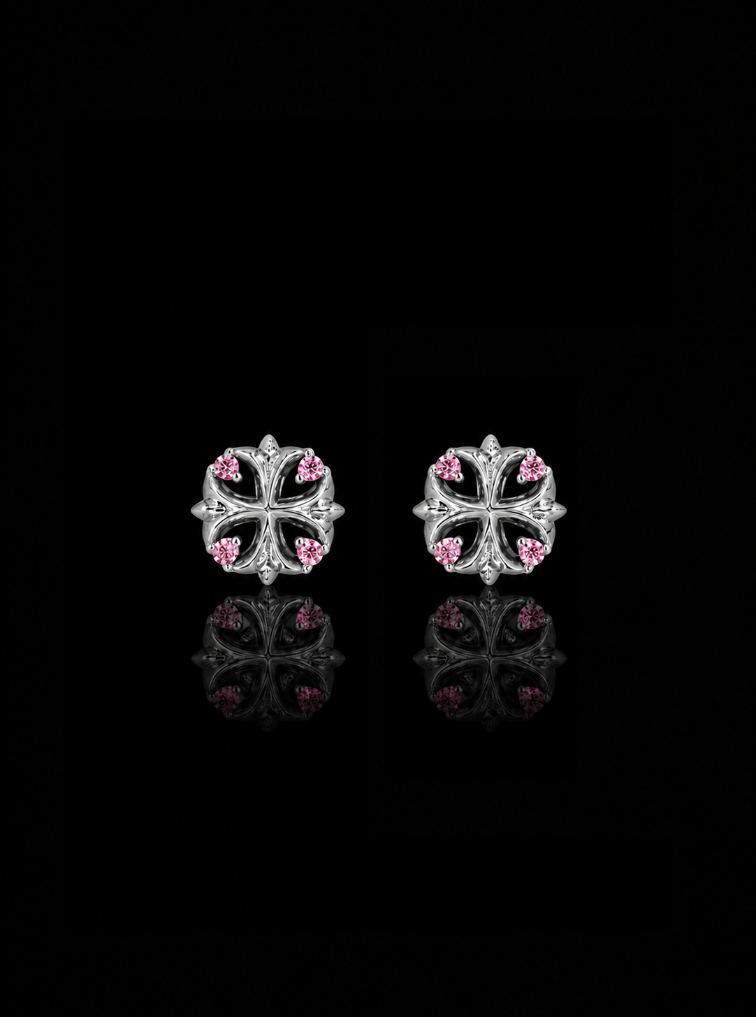 Maltese cross stud earrings