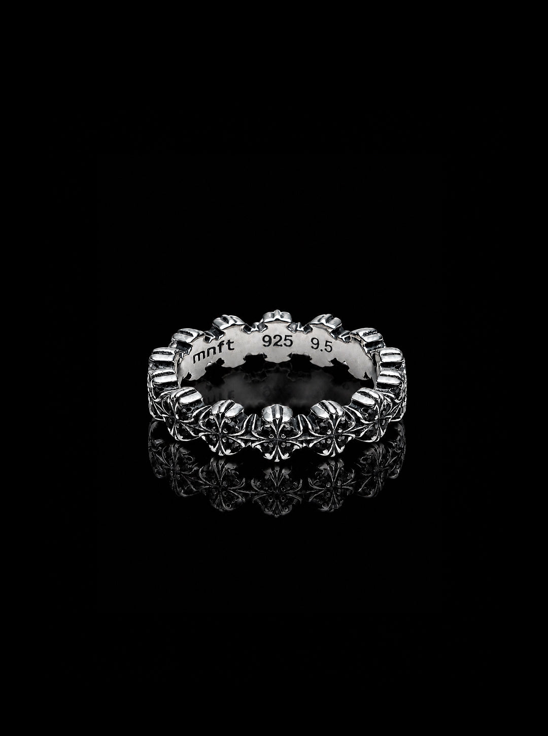 Maltese cross quadruplets classic oxidised ring