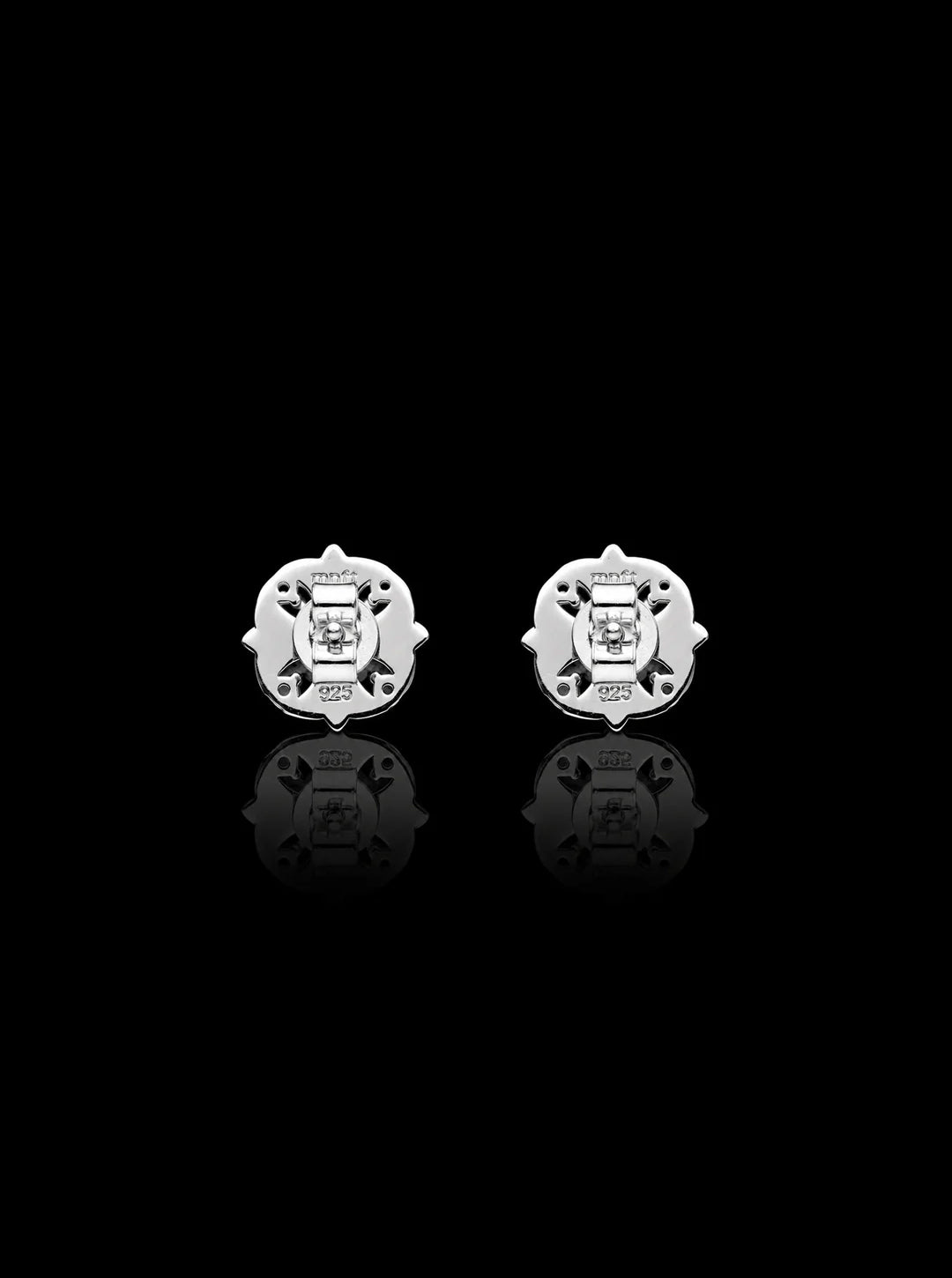 Maltese cross stud oxidised earrings