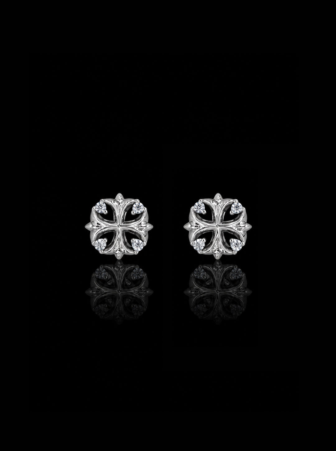 Maltese cross stud earrings