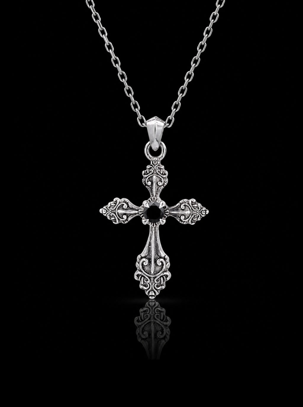 Cross pendant oxidised necklace