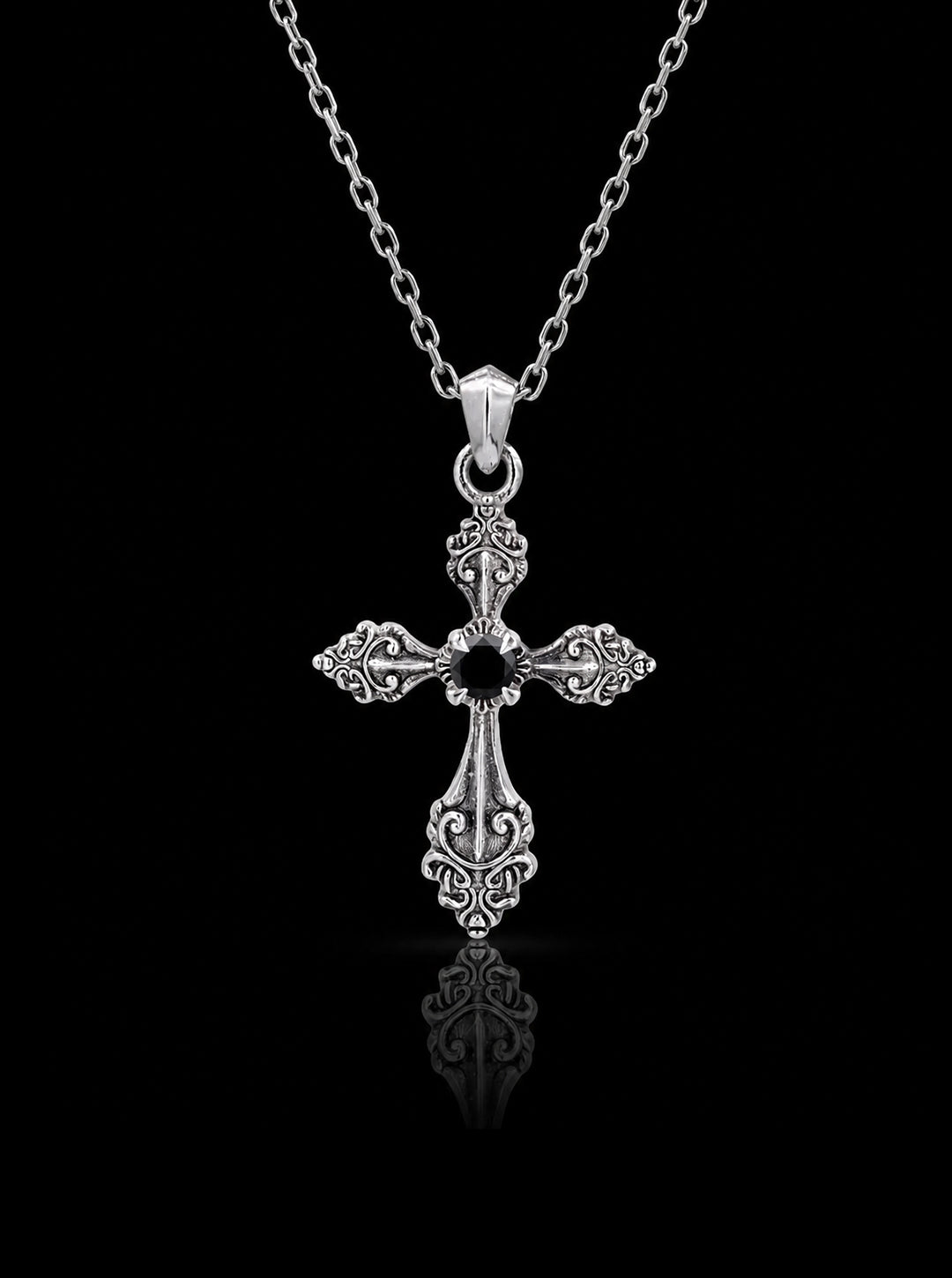 Cross pendant oxidised necklace