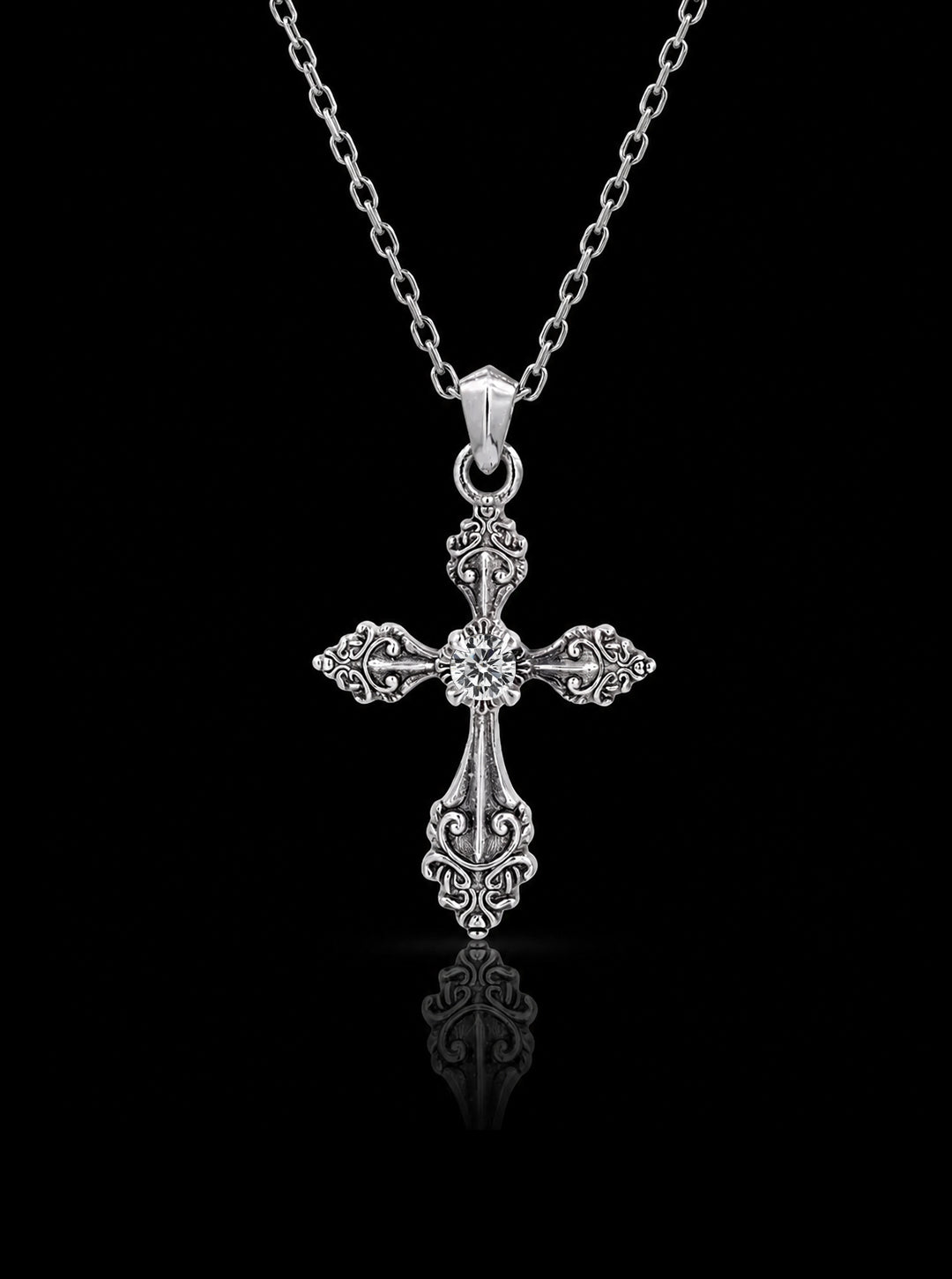 Cross pendant oxidised necklace