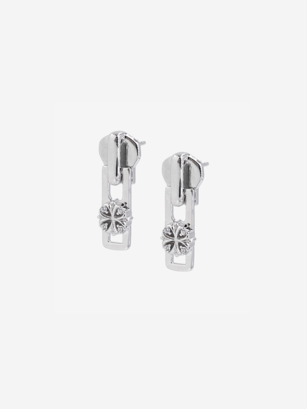 Maltese-cross quadruplets zipper puller earrings [Pre-order]