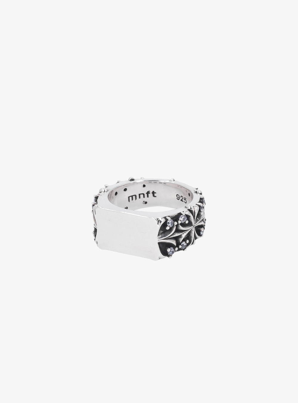 Maltese cross quadruplets signet ring (Oxidised) [Pre-order]