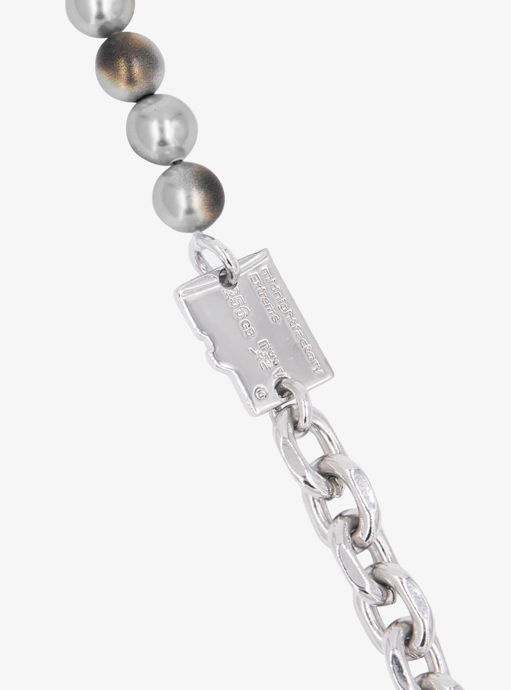 Micro-SD white burnt pearls necklace