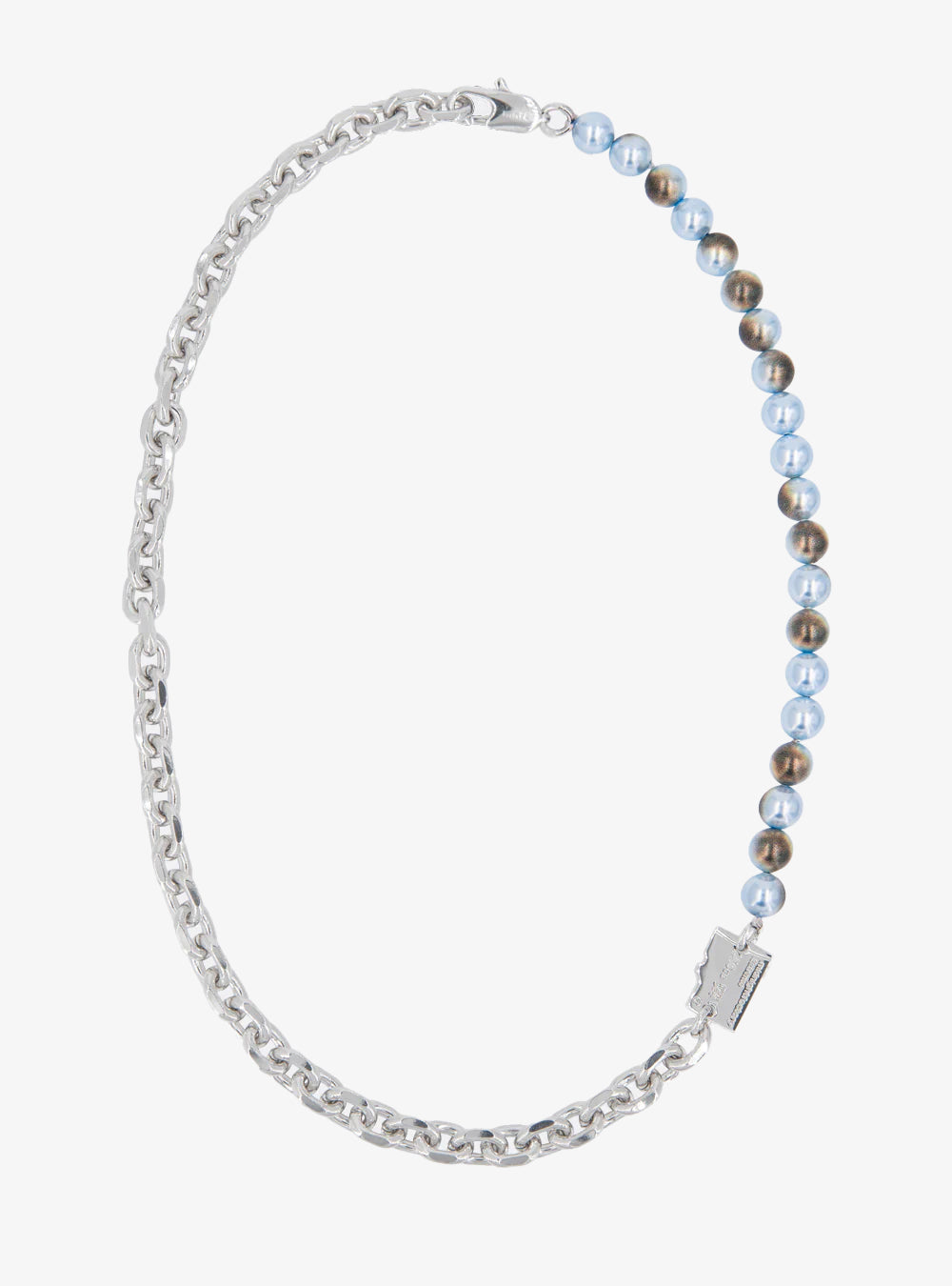 Micro-SD white burnt pearls necklace