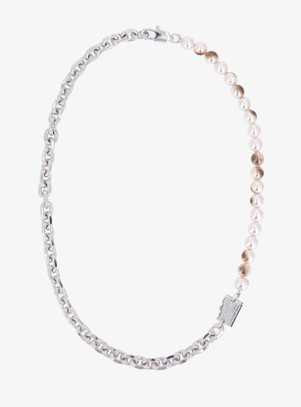 Micro-SD white burnt pearls necklace