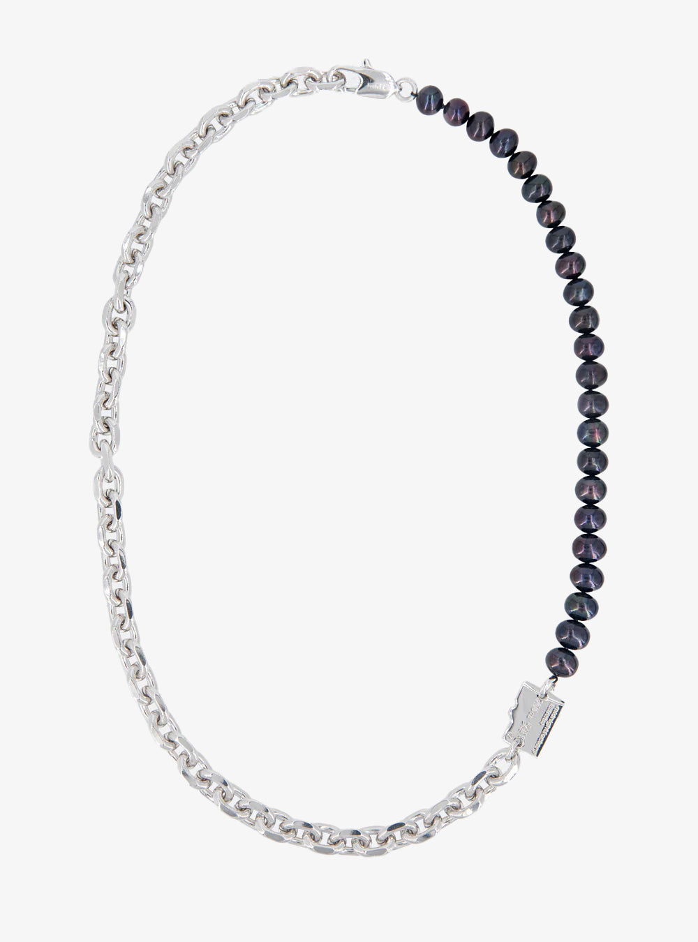 Micro-SD black freshwater pearls necklace