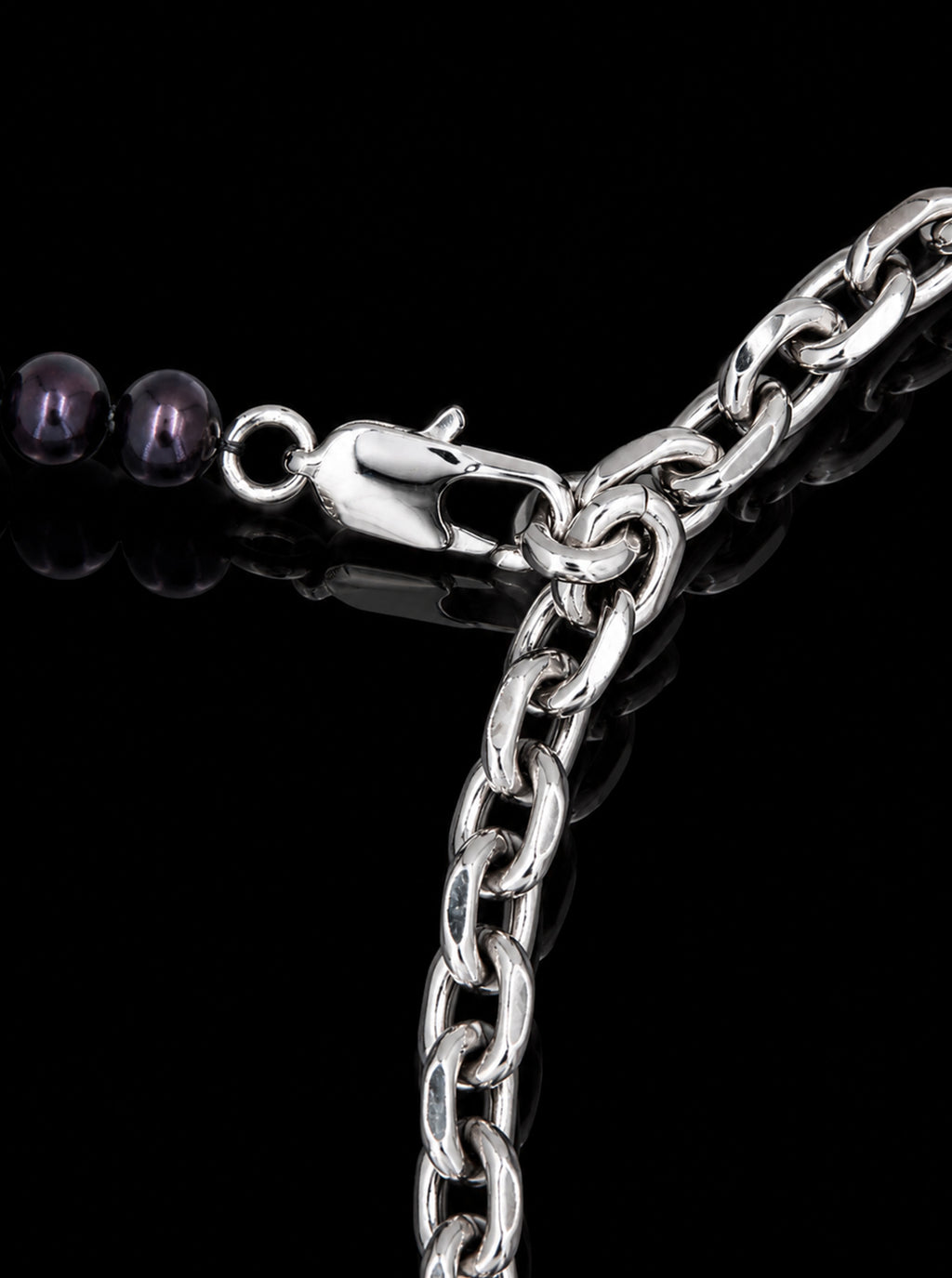 Micro-SD black freshwater pearls necklace