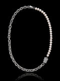 Micro-SD white freshwater pearls necklace