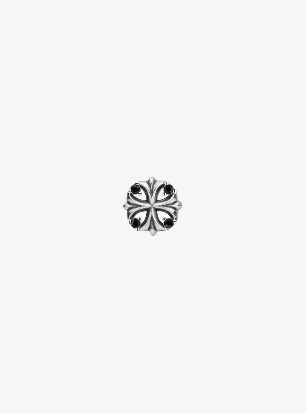 Maltese cross stud single earring (Oxidised)