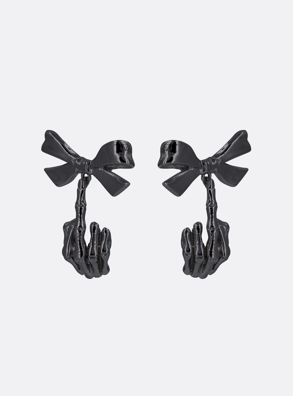 Ribbon w/ skeleton finger earrings