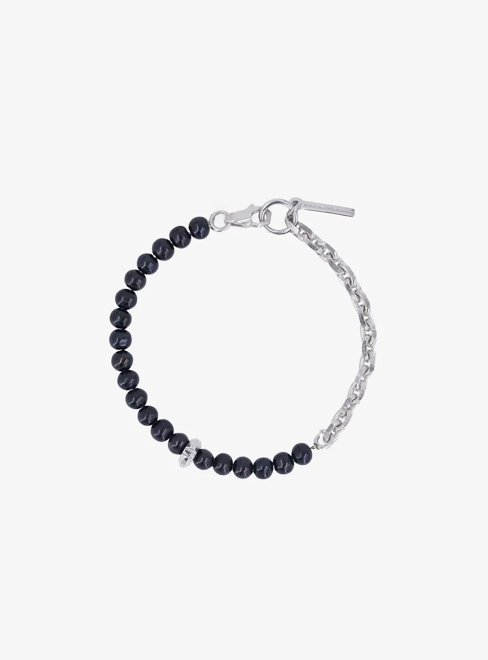 Chuck nut w/ freshwater pearls chain bracelet