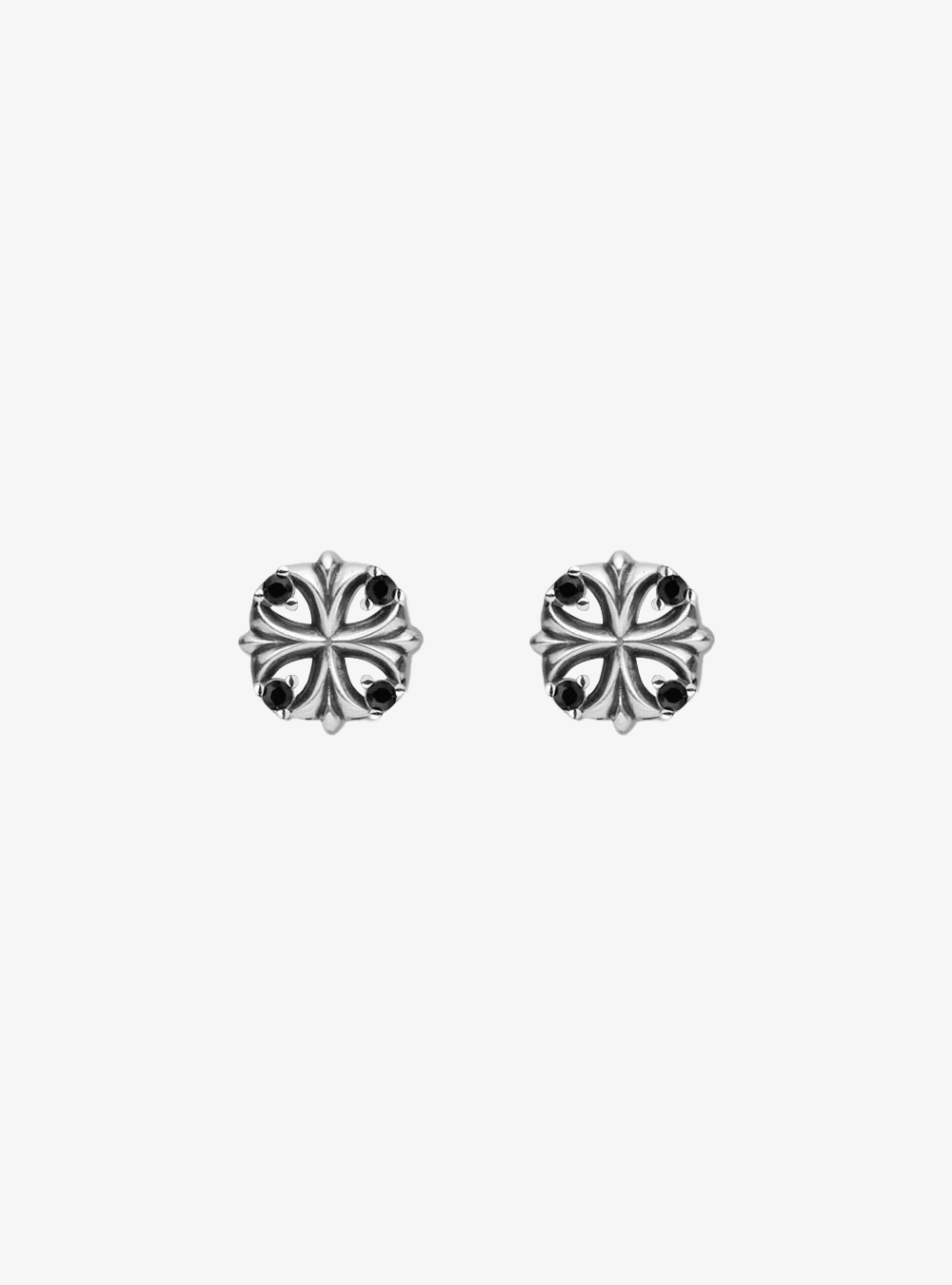 Maltese cross stud earrings (Oxidised)